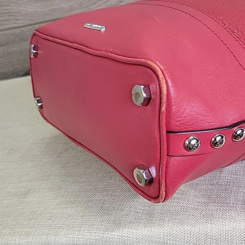 Rebecca Minkoff Blythe Red Studded Leather Shoulder Bag Purse Handbag